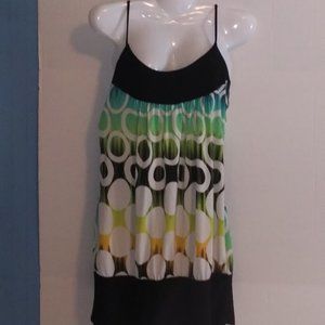 Call Box Retro Aquas White Circles Mini Sundress